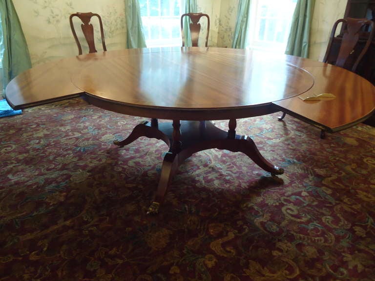 Expandable Enormous Stately Round Dining Table at 1stDibs