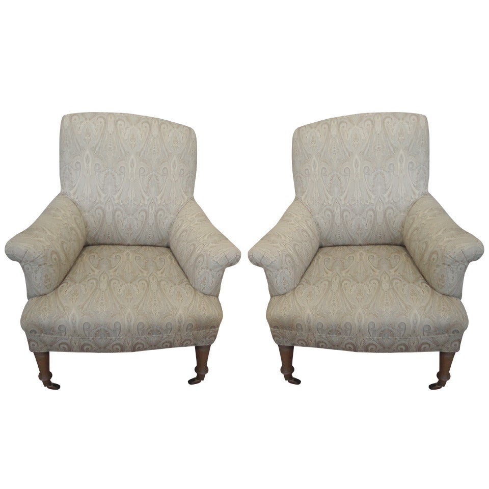 Pair of Smart Tailored Vintage Club Chairs