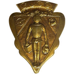 Vintage Wonderful Large Solid Brass Gucci Shield