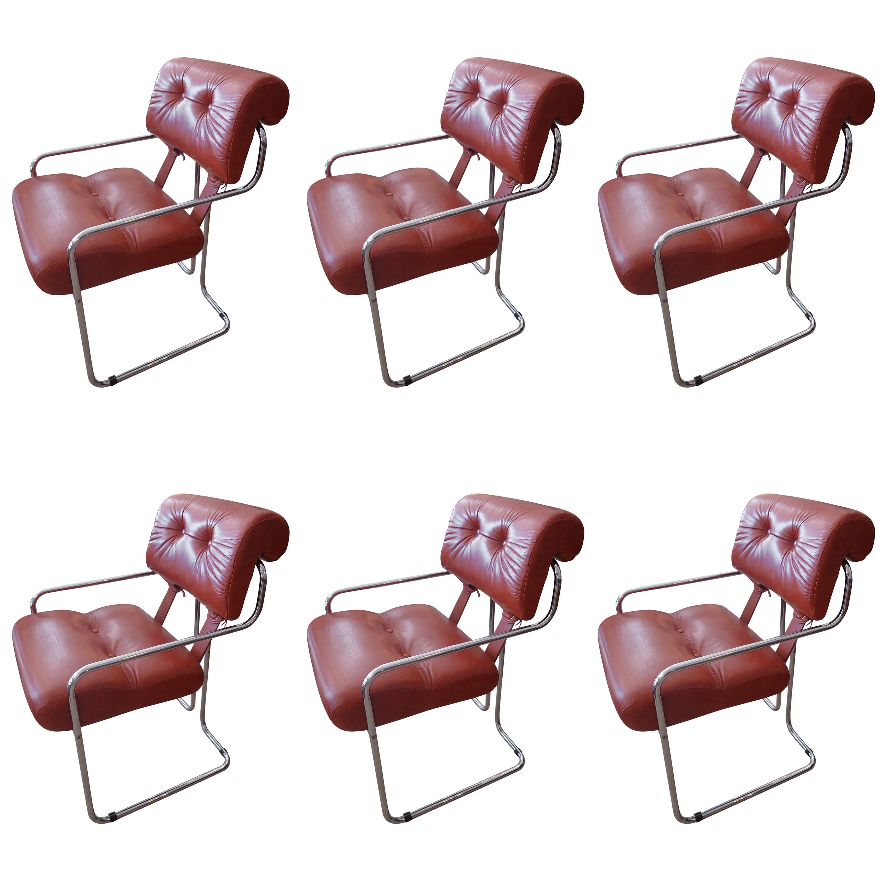 Set of Six Luscious Faleschini "Tucroma" Dining Chairs by i4 Mariani for Pace