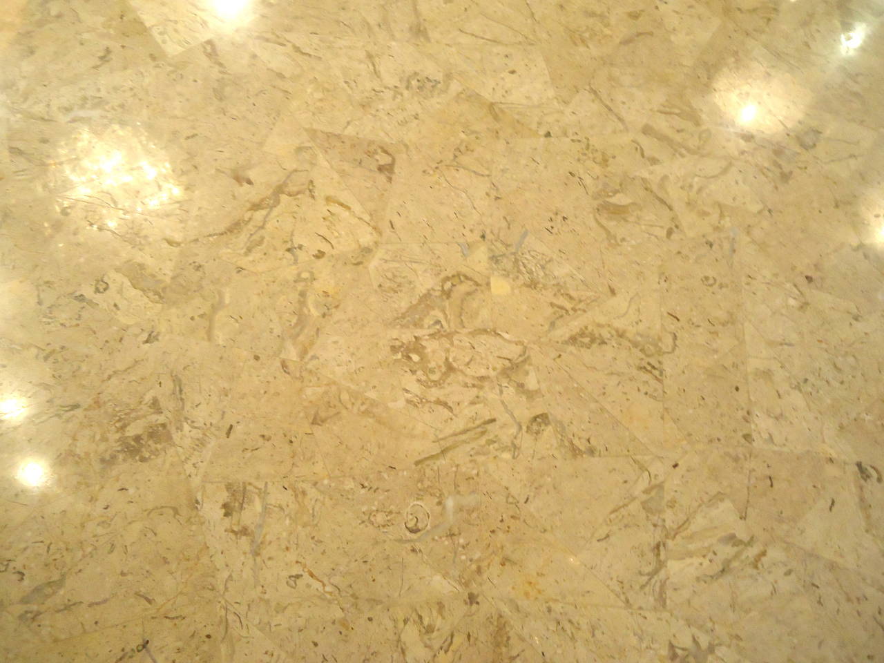 Italian Elegant Cream Tessellated Stone Round Dining Table