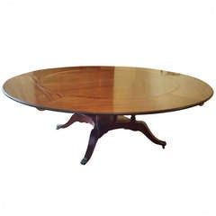 Antique Expandable Enormous Stately Round Dining Table