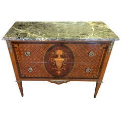 French Inlay and Marble Chest