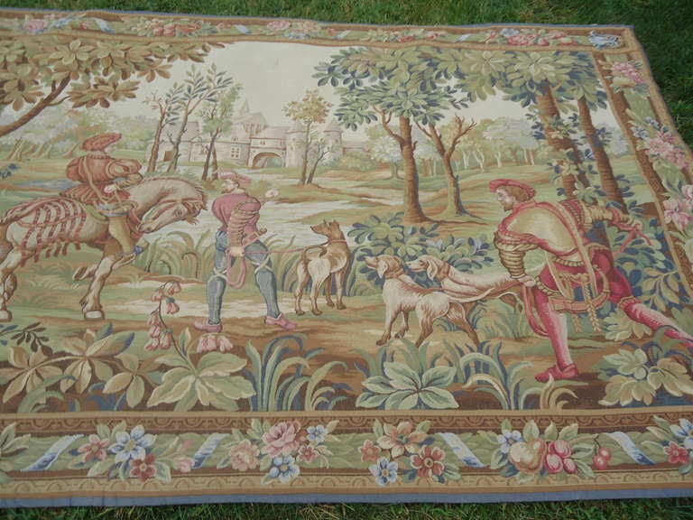 Large Romantic French Tapestry 1