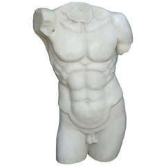 Antique Magnificent Marble Male Torso