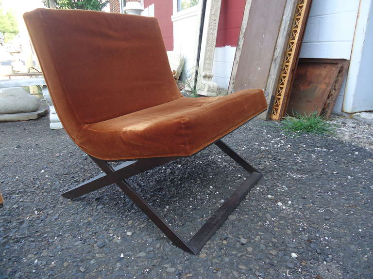 Steel Pair of Italian Mid-Century Modern Club Chairs