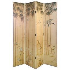Lovely Hand-Painted Chinese Paper Screen