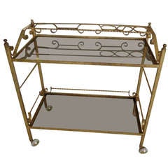 Vintage Italian Gilded Iron Bar Cart Vintage Italian Gilded Iron Bar Cart