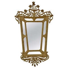 Cream and Gold Art Nouveau Glam Mirror
