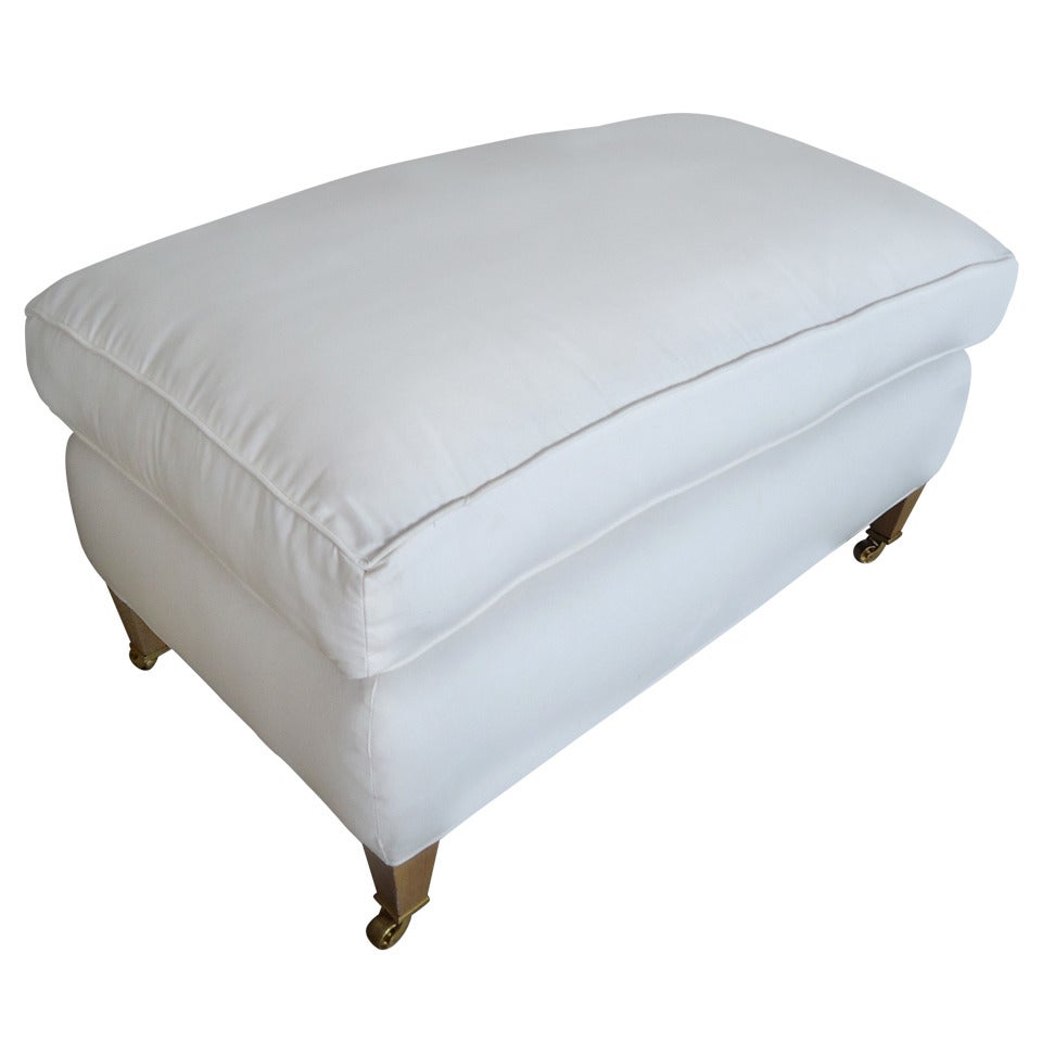 Cushy George Smith Ottoman on Casters