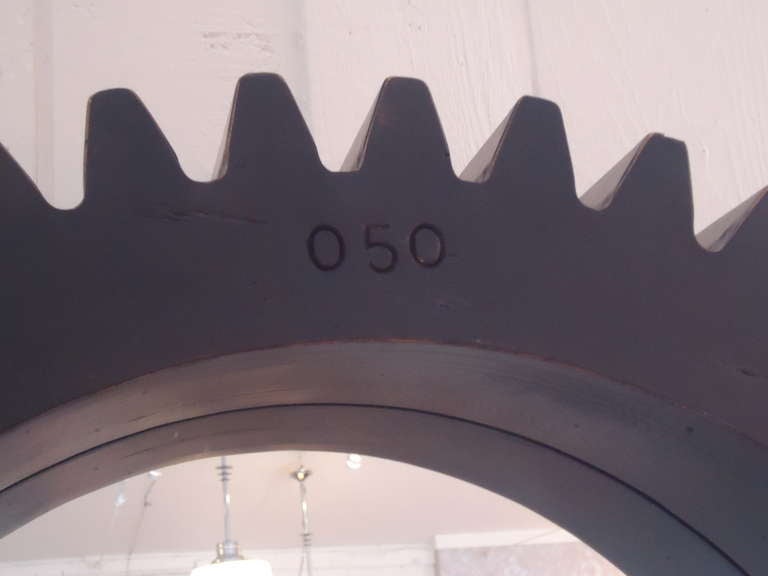 Factory Chic Heavy Gauge Gear Mirror In Excellent Condition In Hopewell, NJ