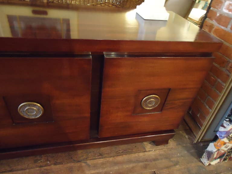 Mid-Century Modern Rich Laquered Mahogany Sideboard