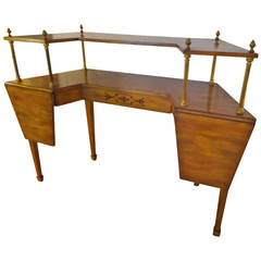 Hollywood Regency Style Two-Tiered Satinwood Server