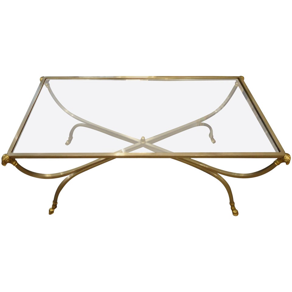 Steel and Brass Maison Jansen Style Table