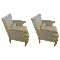 Pair of Stately French Style Bergeres