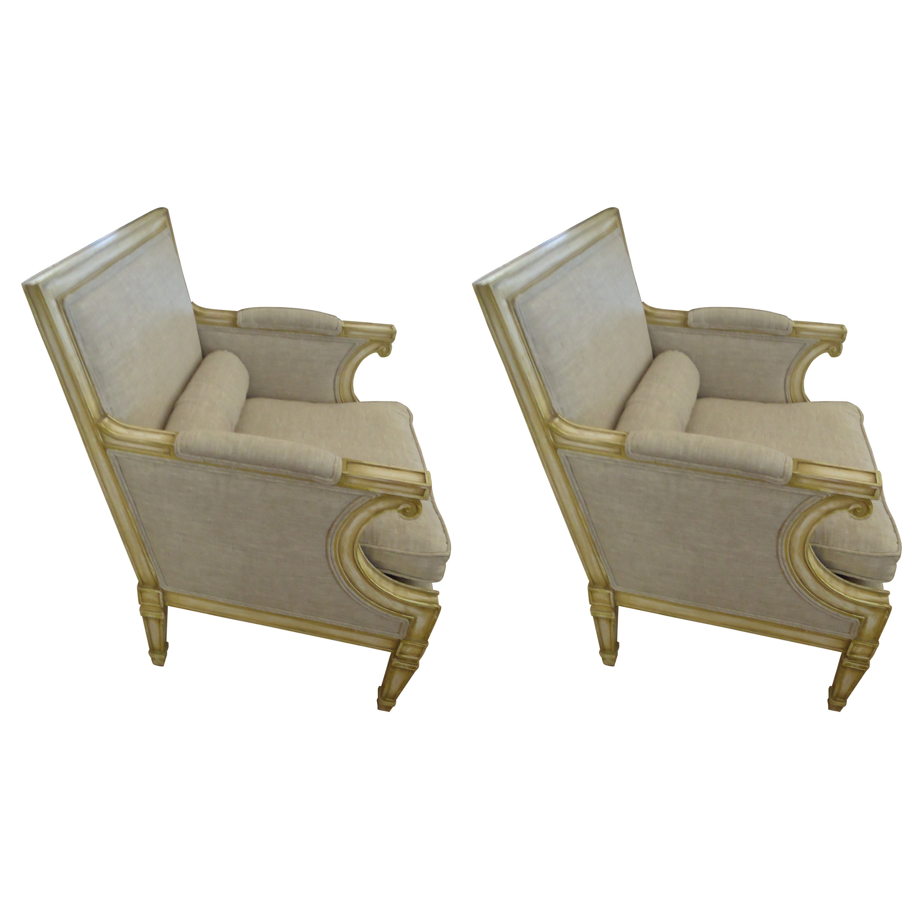 Pair of Stately French Style Bergeres