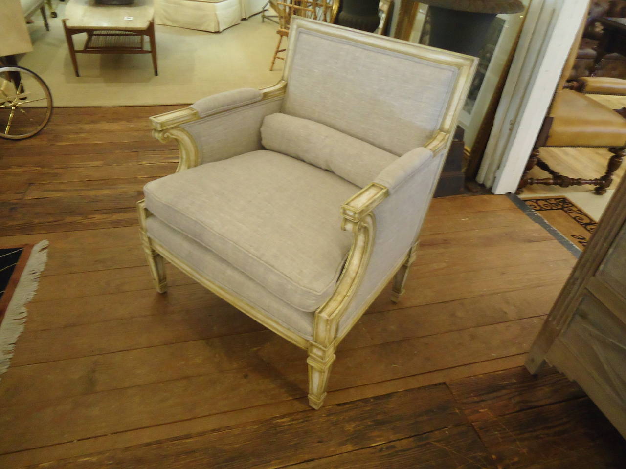 American Pair of Stately French Style Bergeres