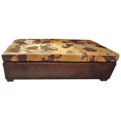 Super Cool Leather and Shaved Cowhide Rectangular Ottoman