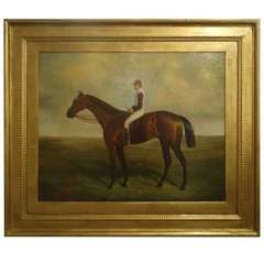 Jockey and Horse Vintage Oil
