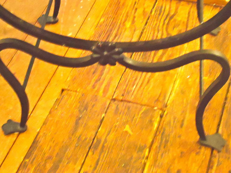 Spanish Vintage Tooled Leather and Wrought Iron Savonarola Chair