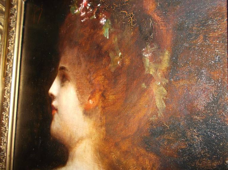 19th Century Antique Portrait of Redheaded Lady