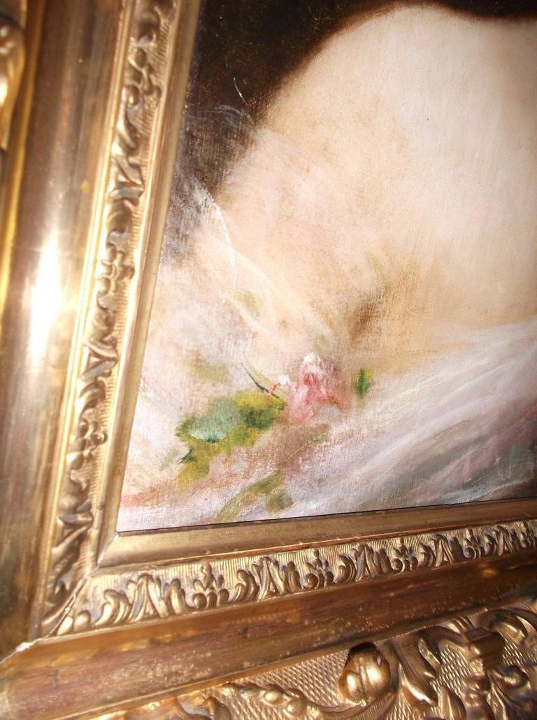 Canvas Antique Portrait of Redheaded Lady