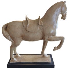 Vintage Impressive Painted Metal Sculpture of a Horse