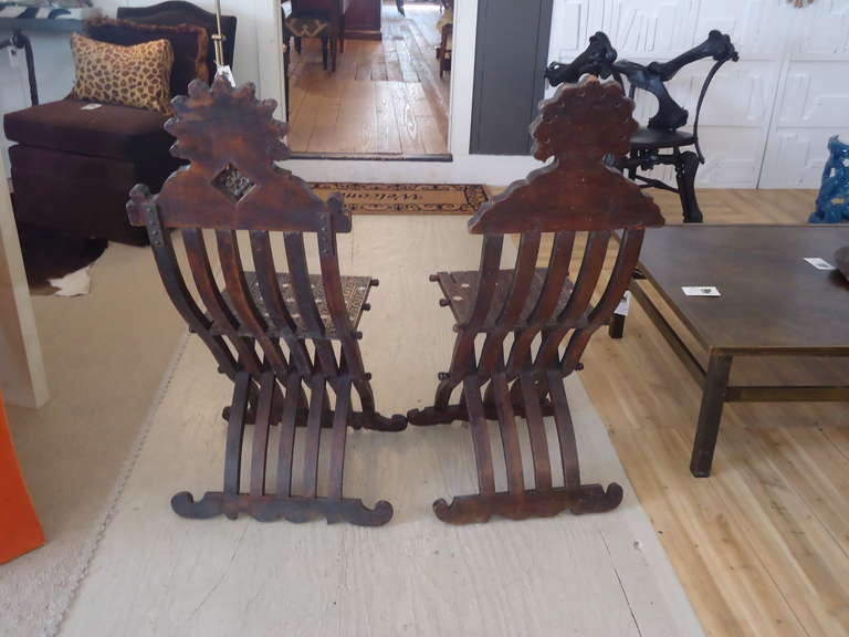 Anglo-Indian Anglo Indian Pair of Sidechairs