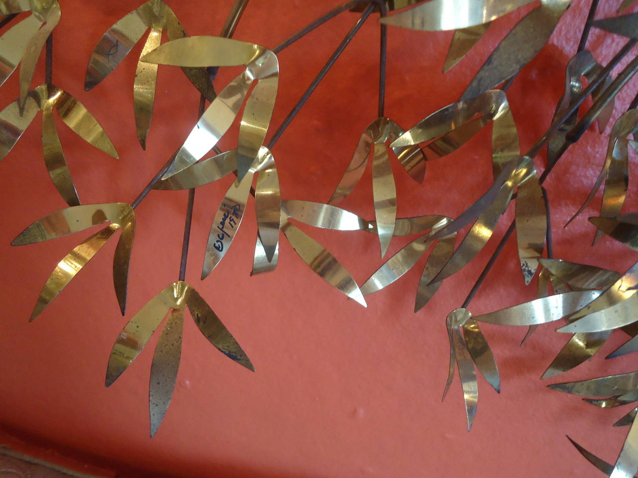 Mid-Century Modern Metal Wall Sculpture by Curtis Jere