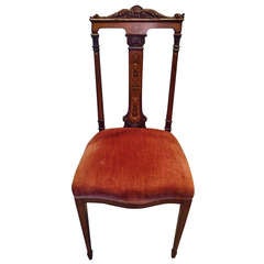 Antique Lovely Edwardian Inlaid Single Desk Chair