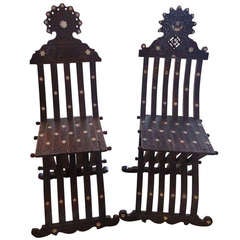 Anglo Indian Pair of Sidechairs