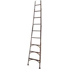 Antique Very Old Patinated Library Ladder