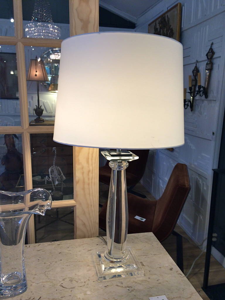 Karl Springer Column Lucite Table Lamp