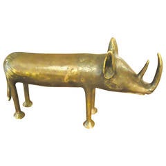 Handsome Abstract Bronze Sculpture of a Rhino