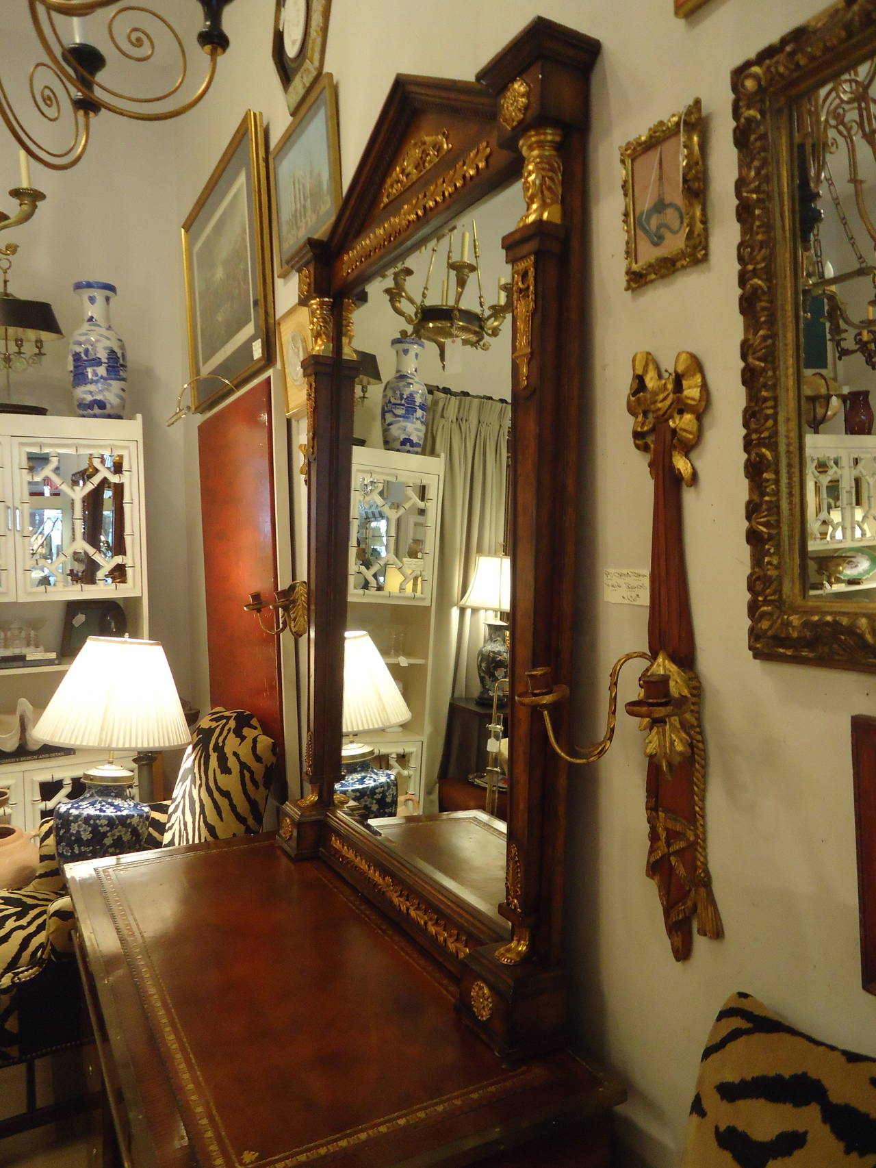 Impressive Ornate Maitland-Smith Empire Style Mirror