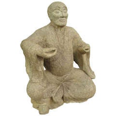 Edo Period Japanese Limestone Monk