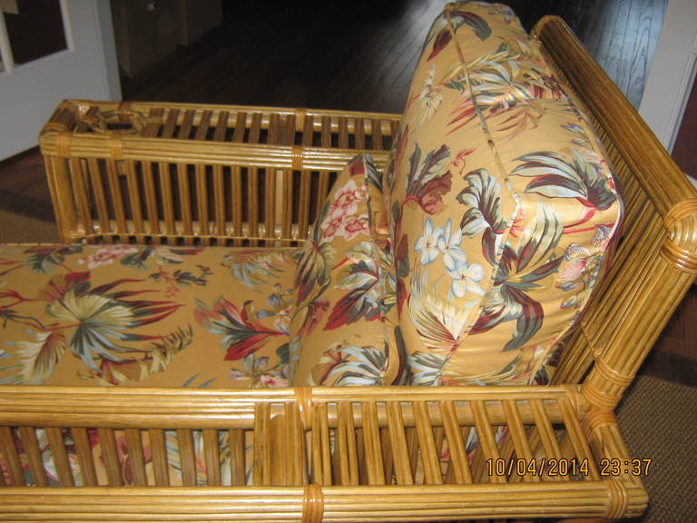 Pair of Bielecky Brothers Rattan Chaise Lounges In Excellent Condition In Hopewell, NJ