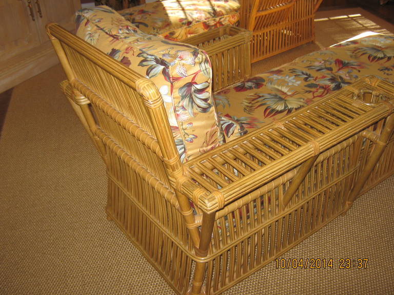 Pair of Bielecky Brothers Rattan Chaise Lounges 3