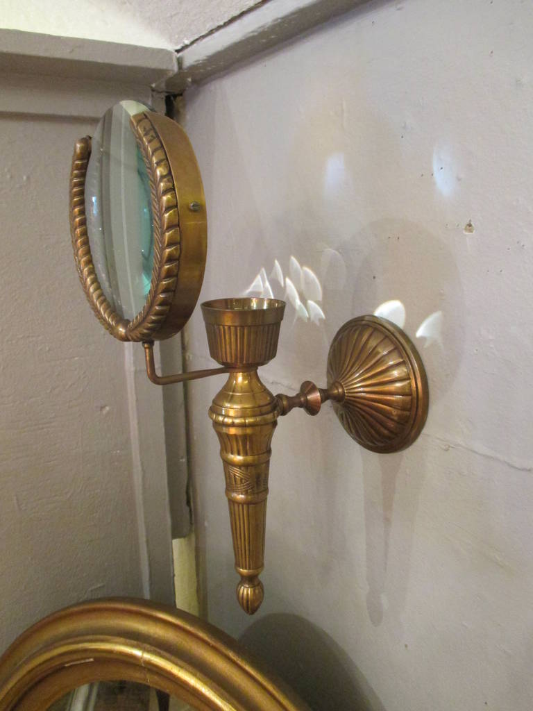 Brass Pair of Antique Regency Candle Sconces