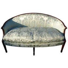 Elegant Silk Damask Loveseat