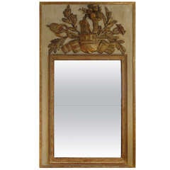 Cream and Gilded Trumeau Mirror
