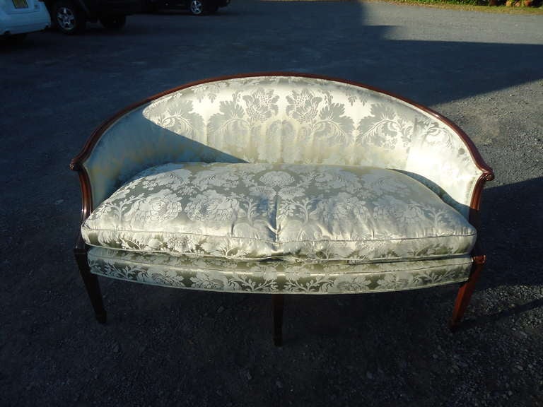 Elegant Silk Damask Loveseat