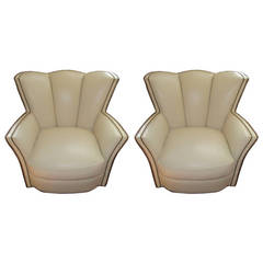 Pair of Hancock and Moore Art Deco Style Tulip Chairs