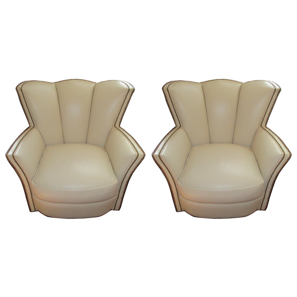 Pair of Hancock and Moore Art Deco Style Tulip Chairs