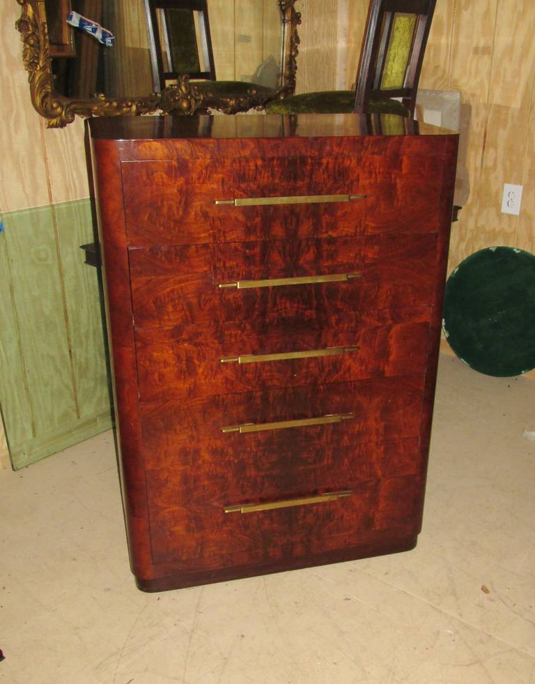Superb Art Deco Burl Wood Dresser