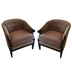 Vintage Pair of Handsome Baker Club Chairs