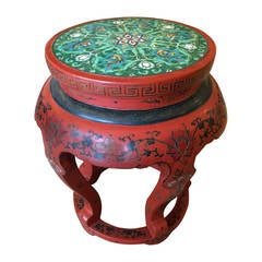 Exquisite Decorative Chinese Laquered Garden Seat or Drinks Table