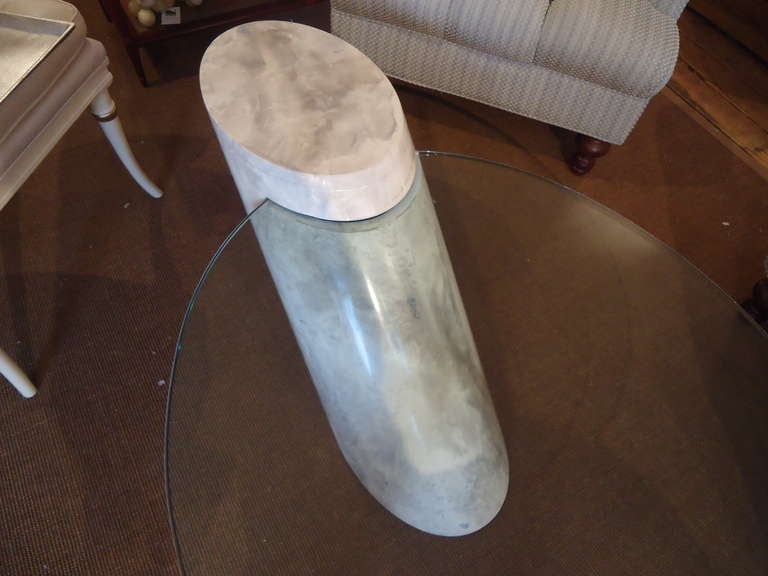 marble coffee table with glass top asymmetric
