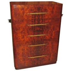Superb Art Deco Burl Wood Dresser
