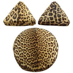 Vintage Authentic Leopard Custom Trio of Pillows